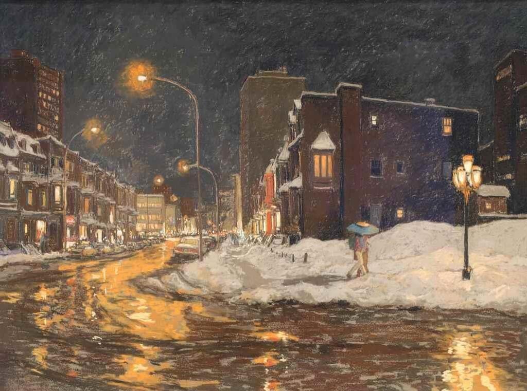 Horace Champagne (1937) - Cresecent Street Reflections, Montreal Qc; 1988