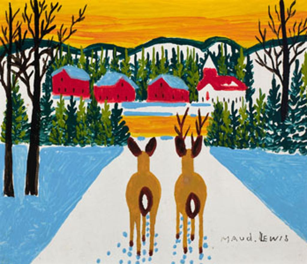 Maud Kathleen Lewis (1903-1970) - Two Deer