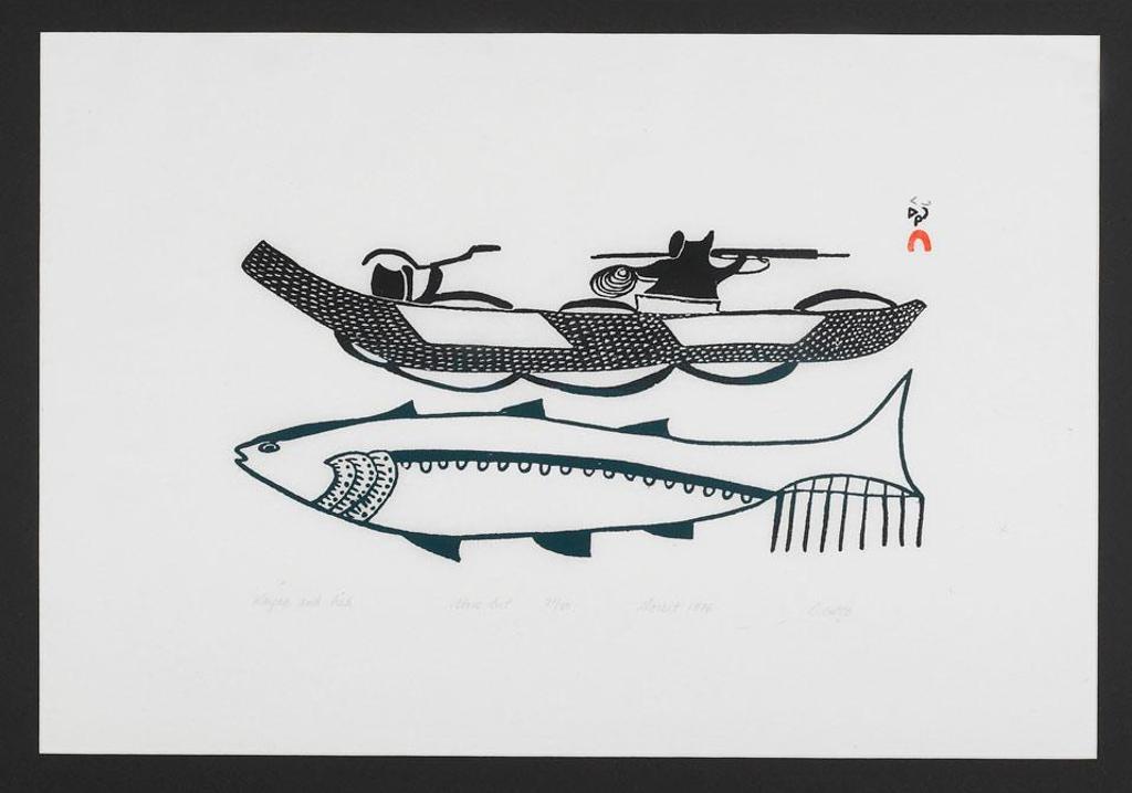 Pudlo Pudlat (1916-1992) - Kayak And Fish