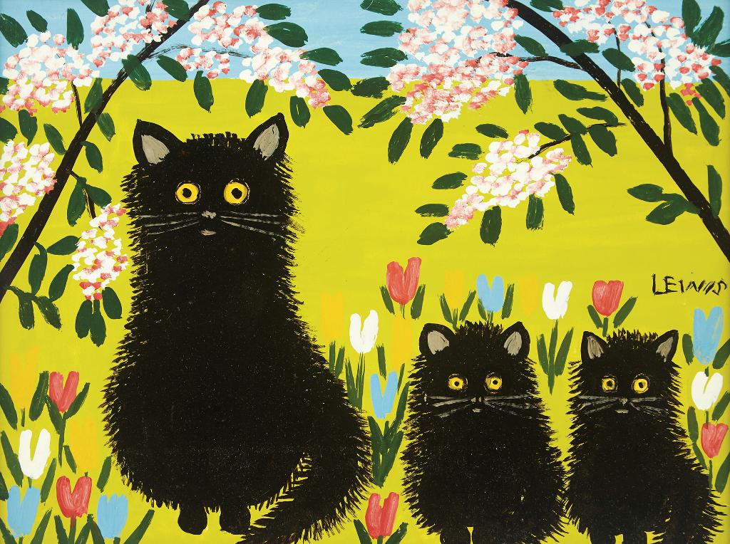 Maud Kathleen Lewis (1903-1970) - Three Black Cats