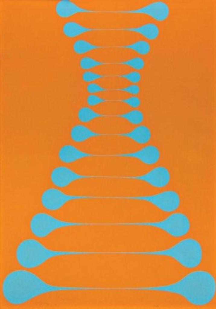 Harold Barling Town (1924-1990) - Stretch, Blue on Orange
