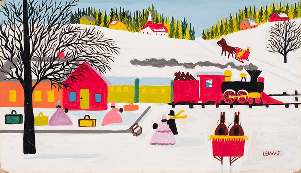 Maud Kathleen Lewis (1903-1970) - Train Station in Winter
