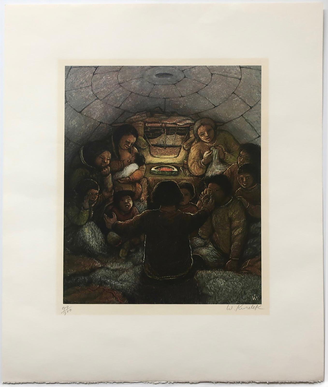 William Kurelek (1927-1977) - Untitled (Stories In The Igloo)