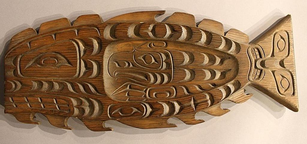 Ben Dick - a carved and stained cedar panel