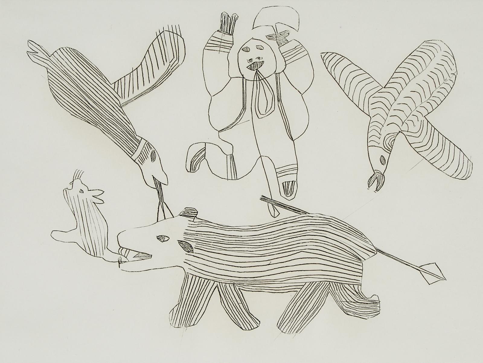 Pitseolak Ashoona (1904-1983) - Woman With Ulu