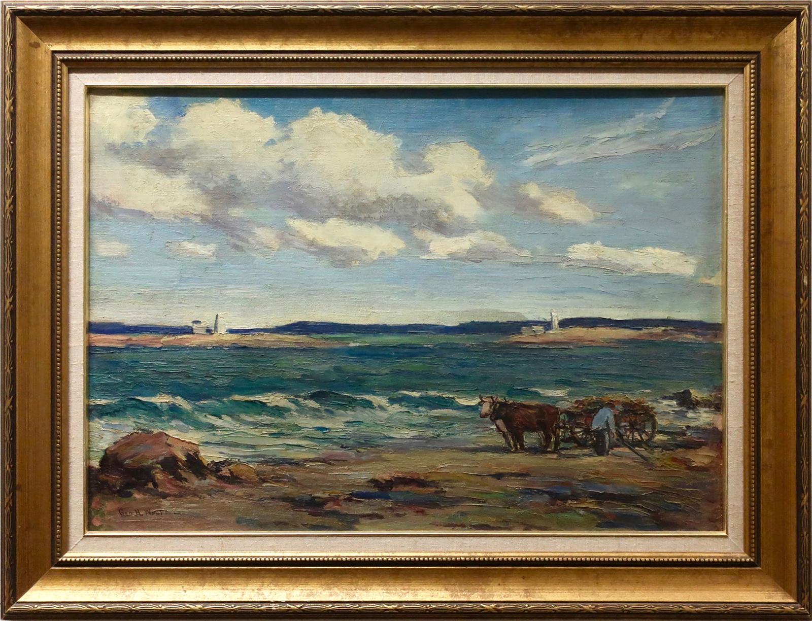 George H. Wolfe (1882-1965) - Untitled (Clam Digger With Oxen And Cart)