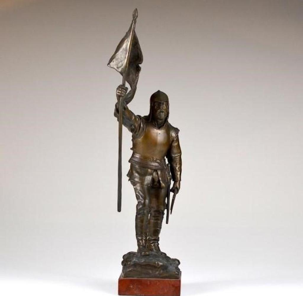 Thomas J. Clapperton (1879-1962) - Bronze miniature of The Fletcher State in Scotland atop a marble base