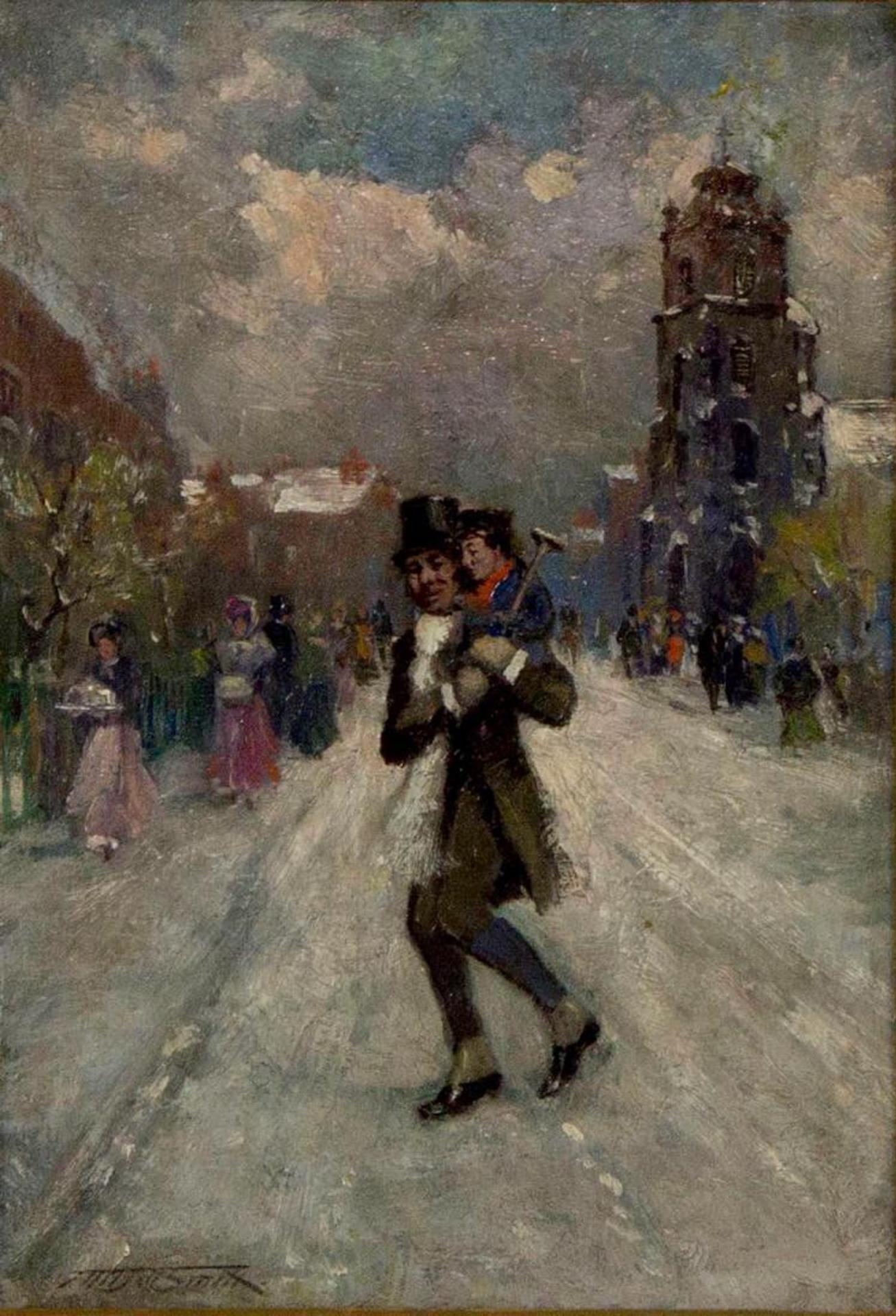 Frederic Martlett Bell-Smith (1846-1923) - Bob and Tiny Tim (A Christmas Carol)