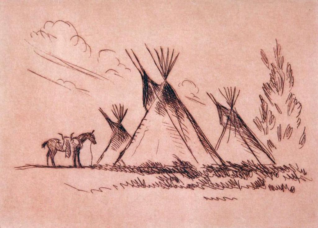 Ace Powell (1912-1978) - Teepees And Lone Horse