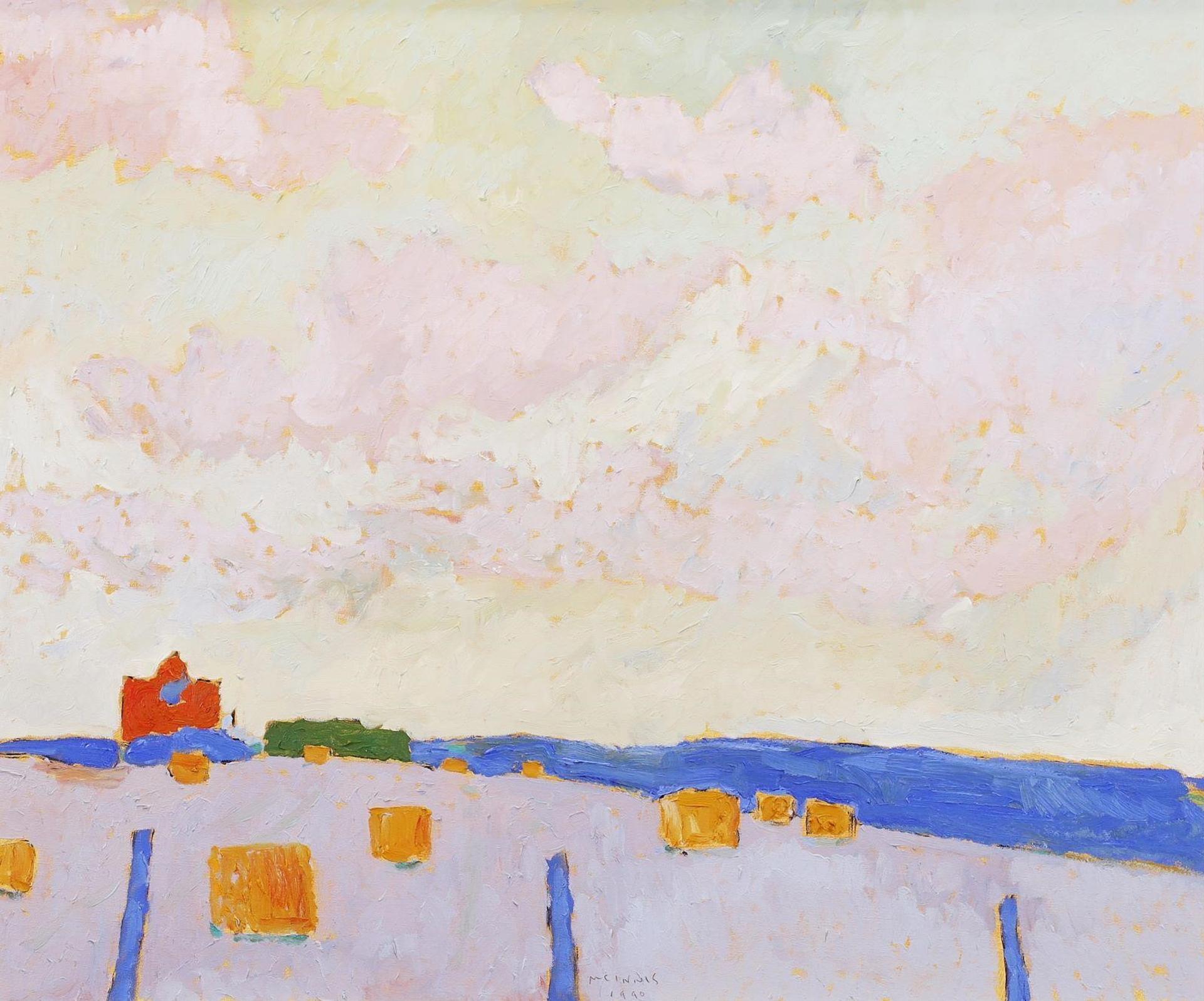 Robert Francis Michael McInnis (1942) - Fields With Rolls (N-E Of Red Deer); 1990