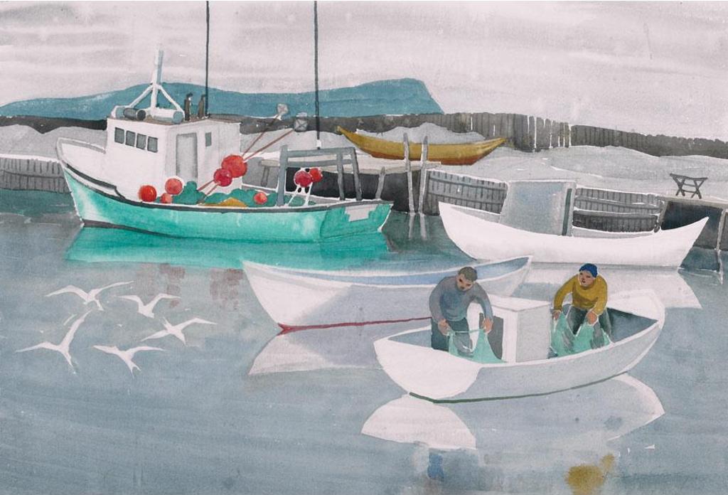 Doris Jean McCarthy (1910-2010) - Small Boats At Ferryland