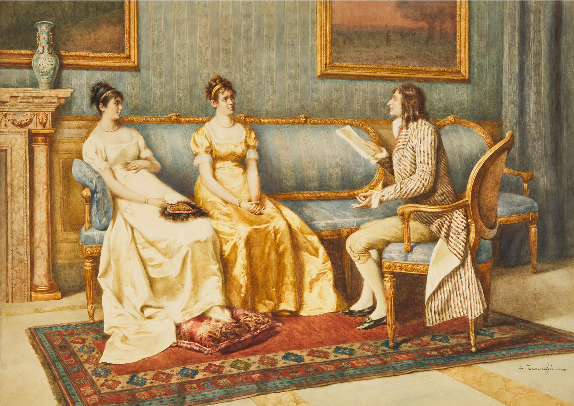 Enrico Tarenghi (1848-1938) - The Reading