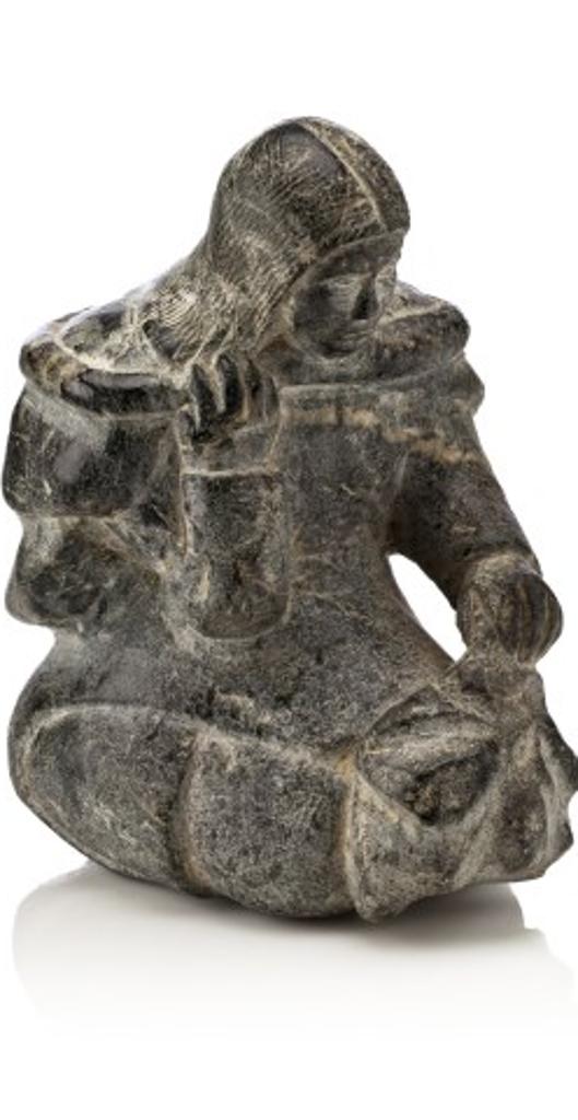 Eva Atammik Keatainaq (1919-1988) - Kneeling Woman with a Bundle