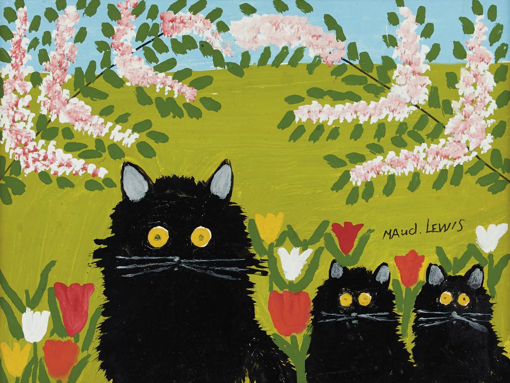 Maud Kathleen Lewis (1903-1970) - Three Black Cats