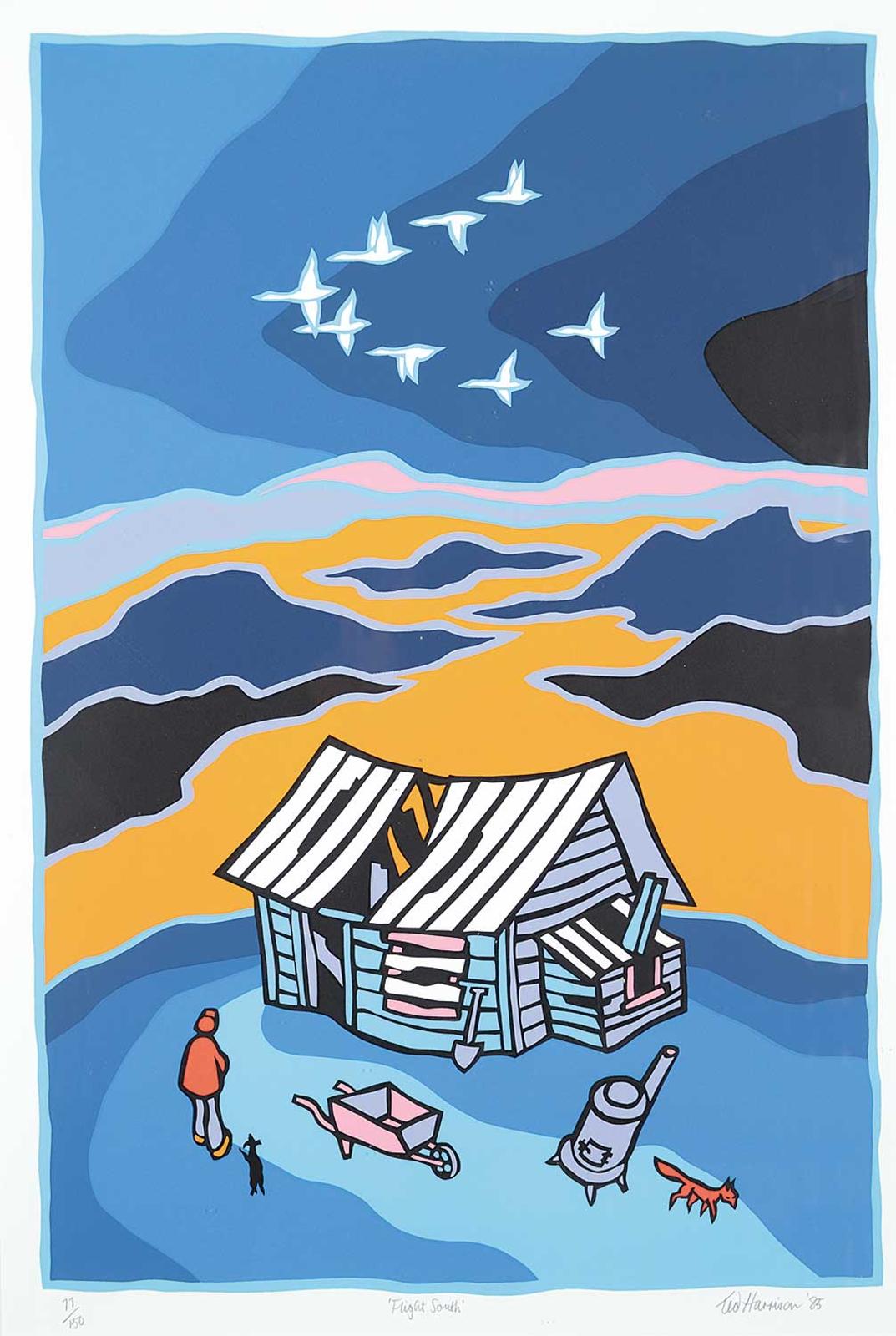 Ted Harrison (1926-2015) - Flight South #77/150