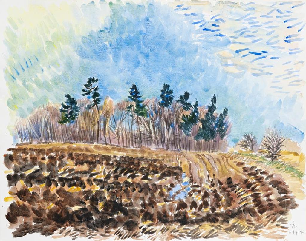 John MacVicar Anderson (1835-1915) - Wood Lot and Plowed Field