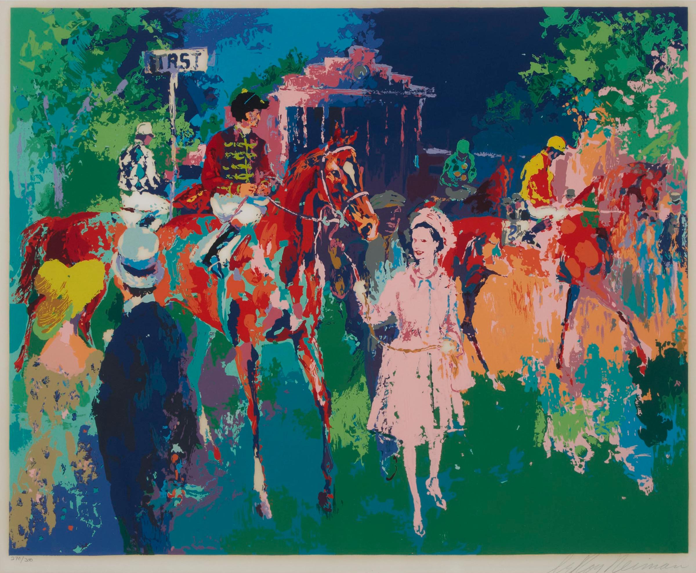 Leroy Neiman (1926-2012) - Queen At Ascot (The Pink Queen), 1976