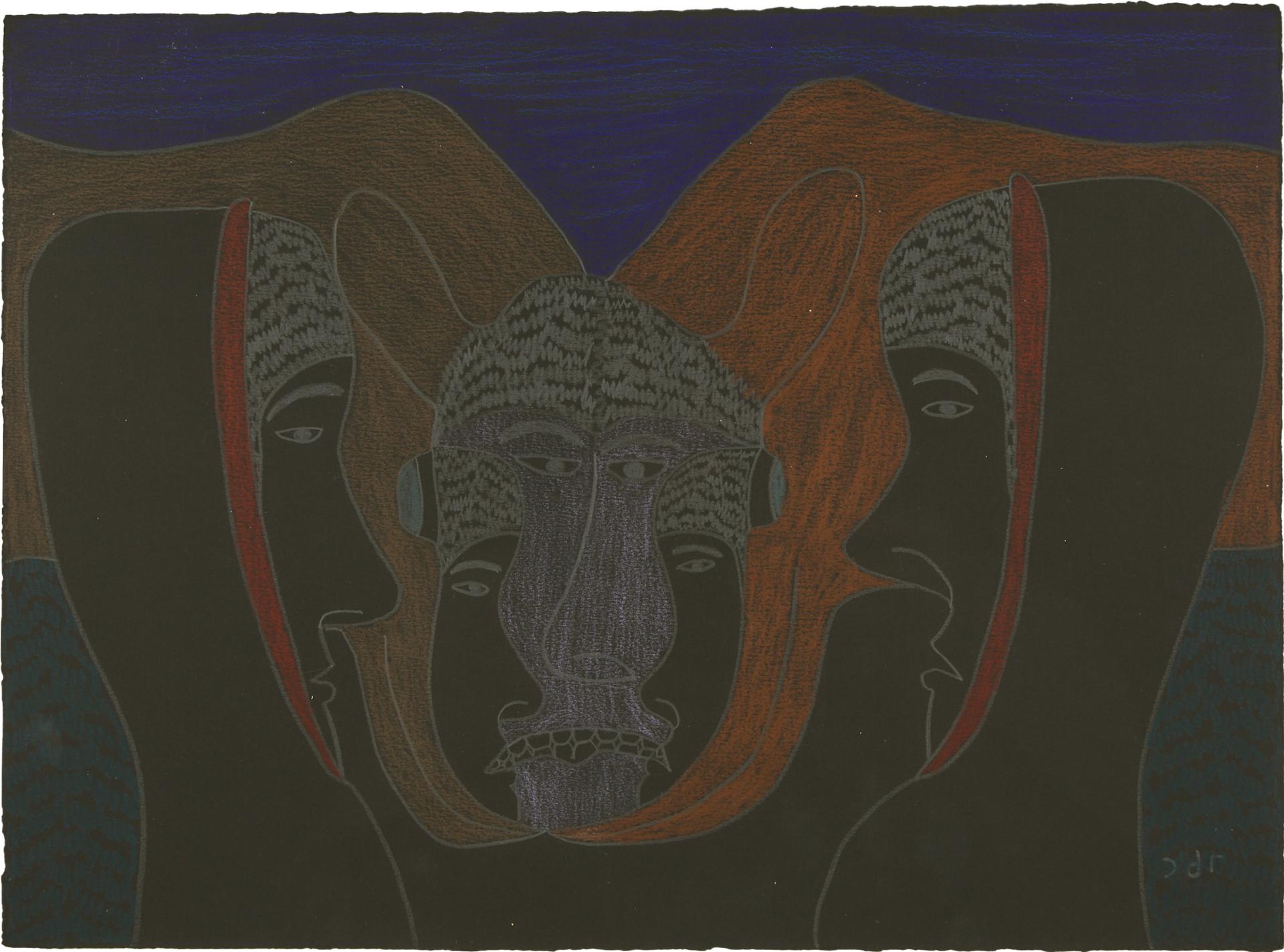 Simon Tookoome (1934-2010) - Interwoven Faces