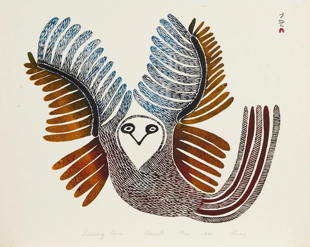 Lucy Qinnuayuak (1915-1982) - Evening Owl