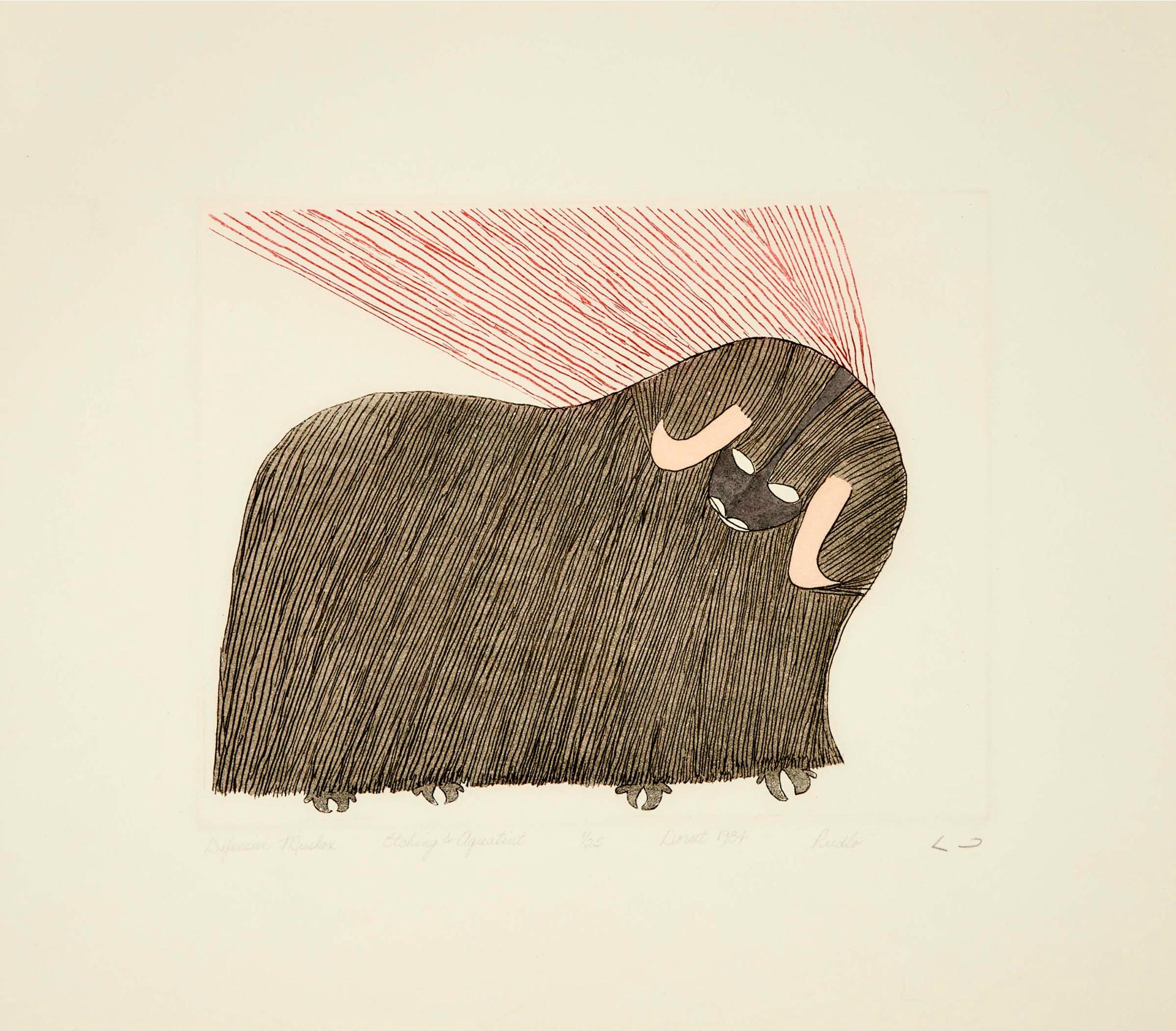 Pudlo Pudlat (1916-1992) - Defensive Musk Ox, 1984