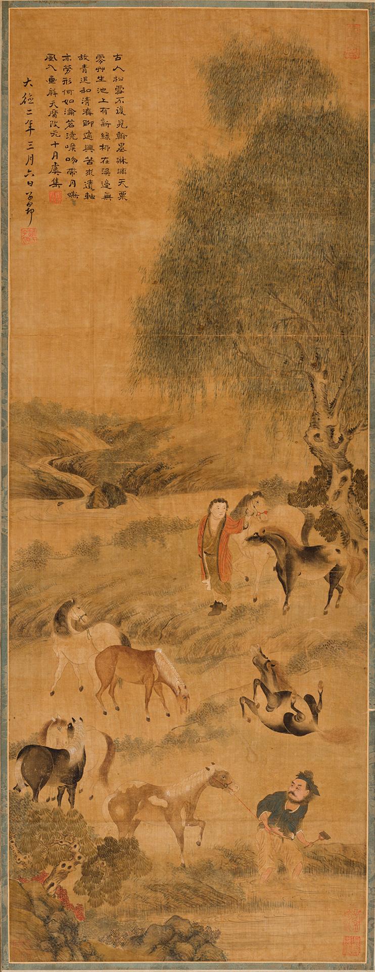 Chinese Art - After Zhao Mengfu (1254 - 1322) – Emperor’s Royal Horses, 20th Century