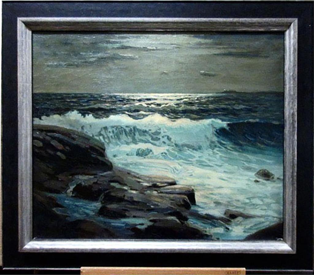 Frank Shirley Panabaker (1904-1992) - Moonlit Lake With Distant Lighthouse