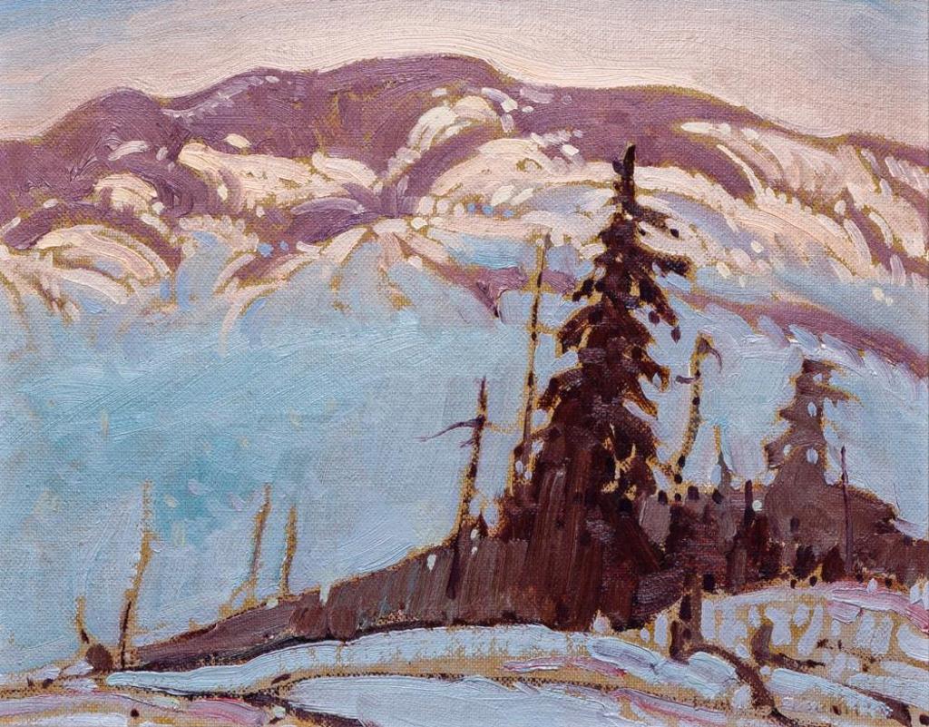 Robert Douglas Genn (1936-2014) - Tree and Winter Hillside near Vernon