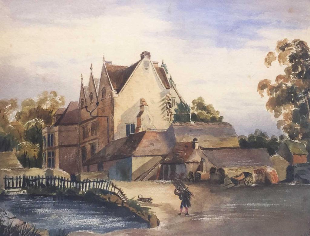 A.H. Waldie - Figure by a cottage