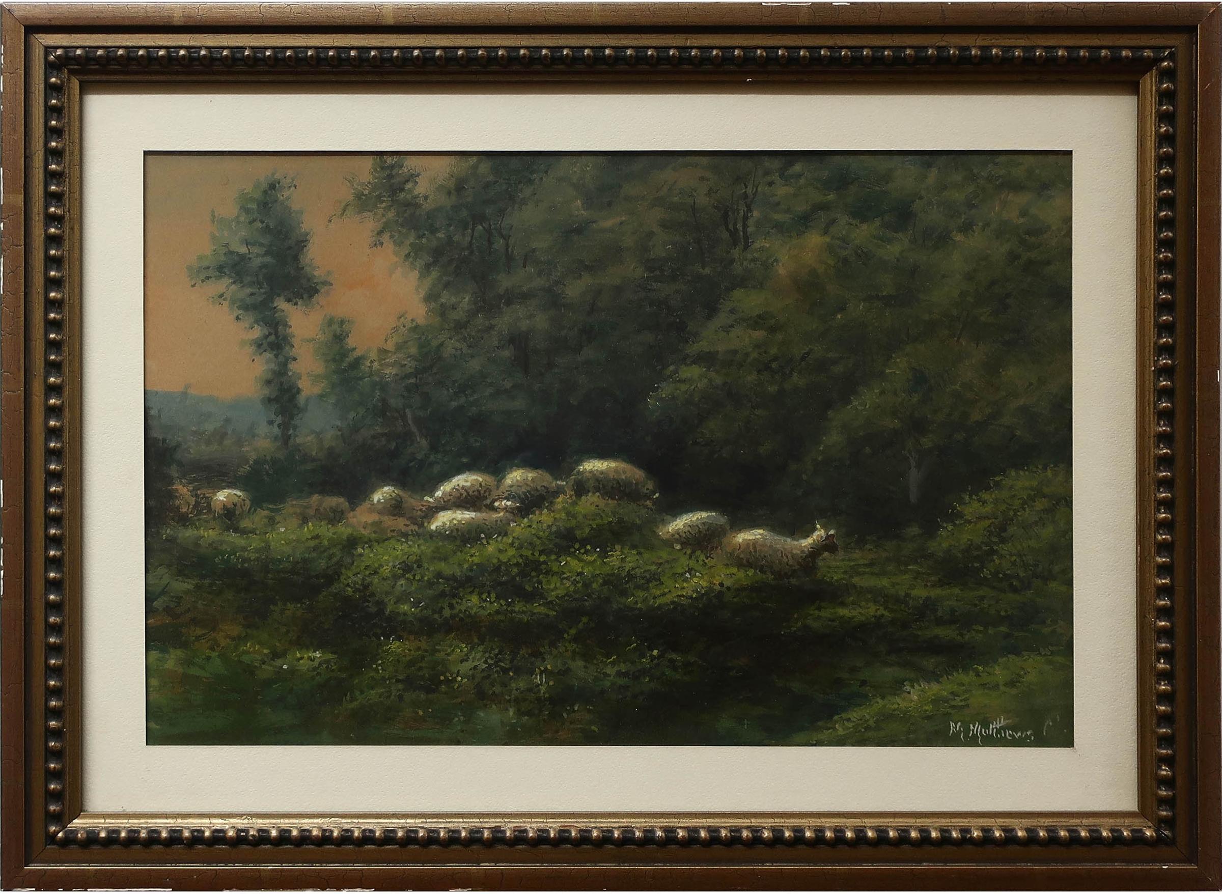 Marmaduke Matthews (1837-1913) - Grazing Sheep