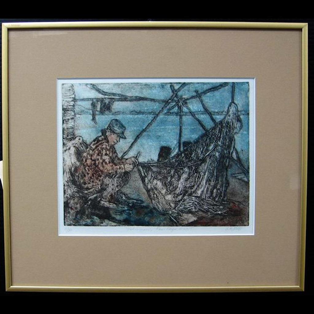 Susan Andrina Ross (1915-2006) - Fisherman, Rae-Edzo, Nwt; Muskrat Pelt; Dorset Boy