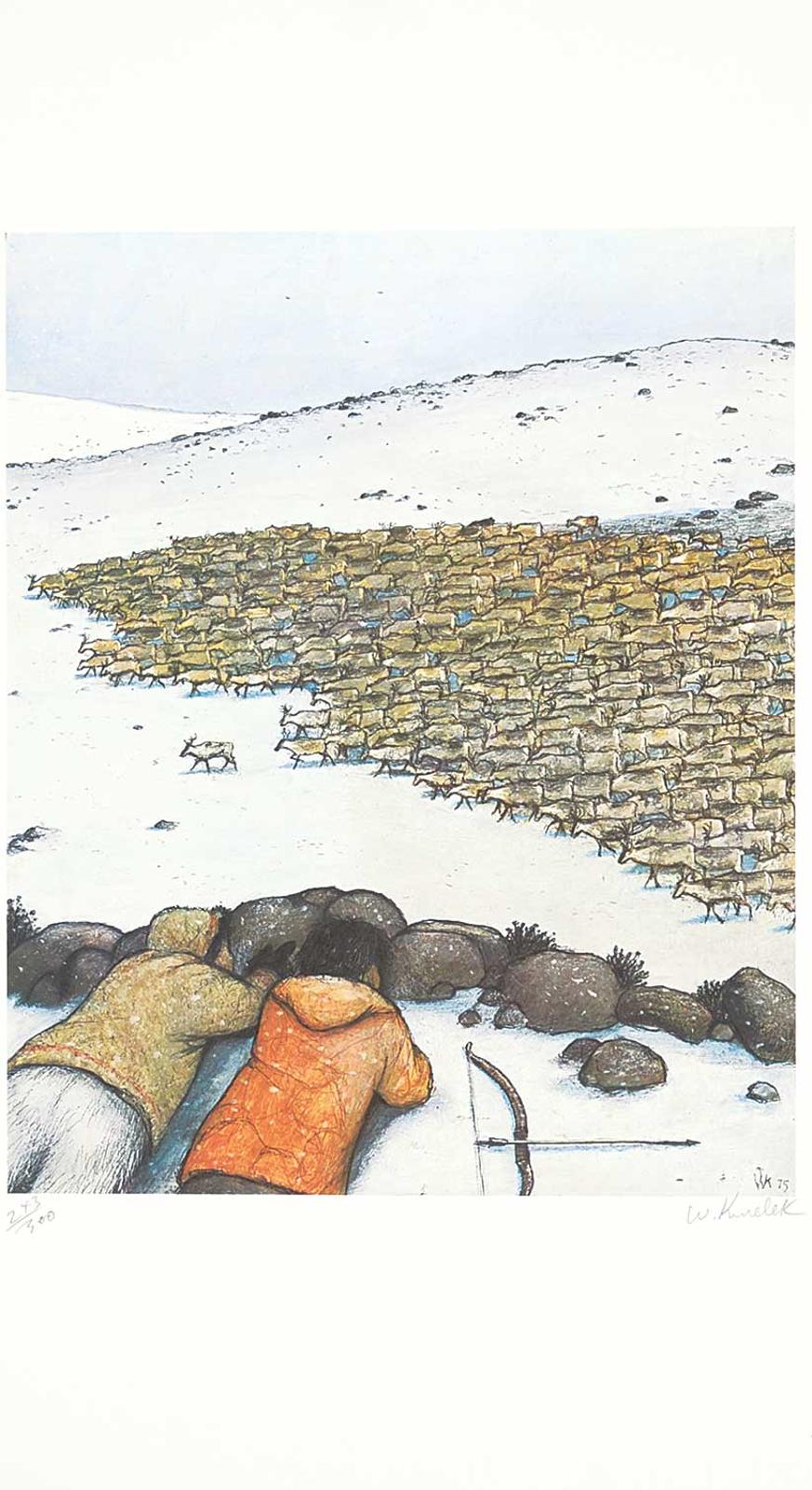 William Kurelek (1927-1977) - Untitled - Hunting Caribou #243/300