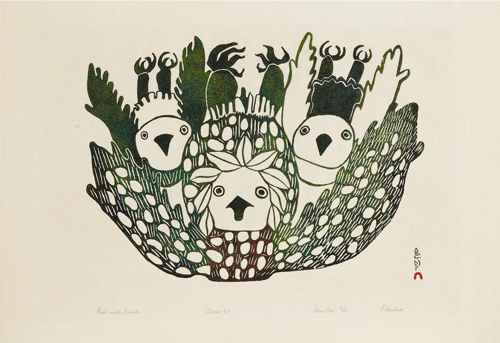 Pitseolak Ashoona (1904-1983) - Birds With Escorts