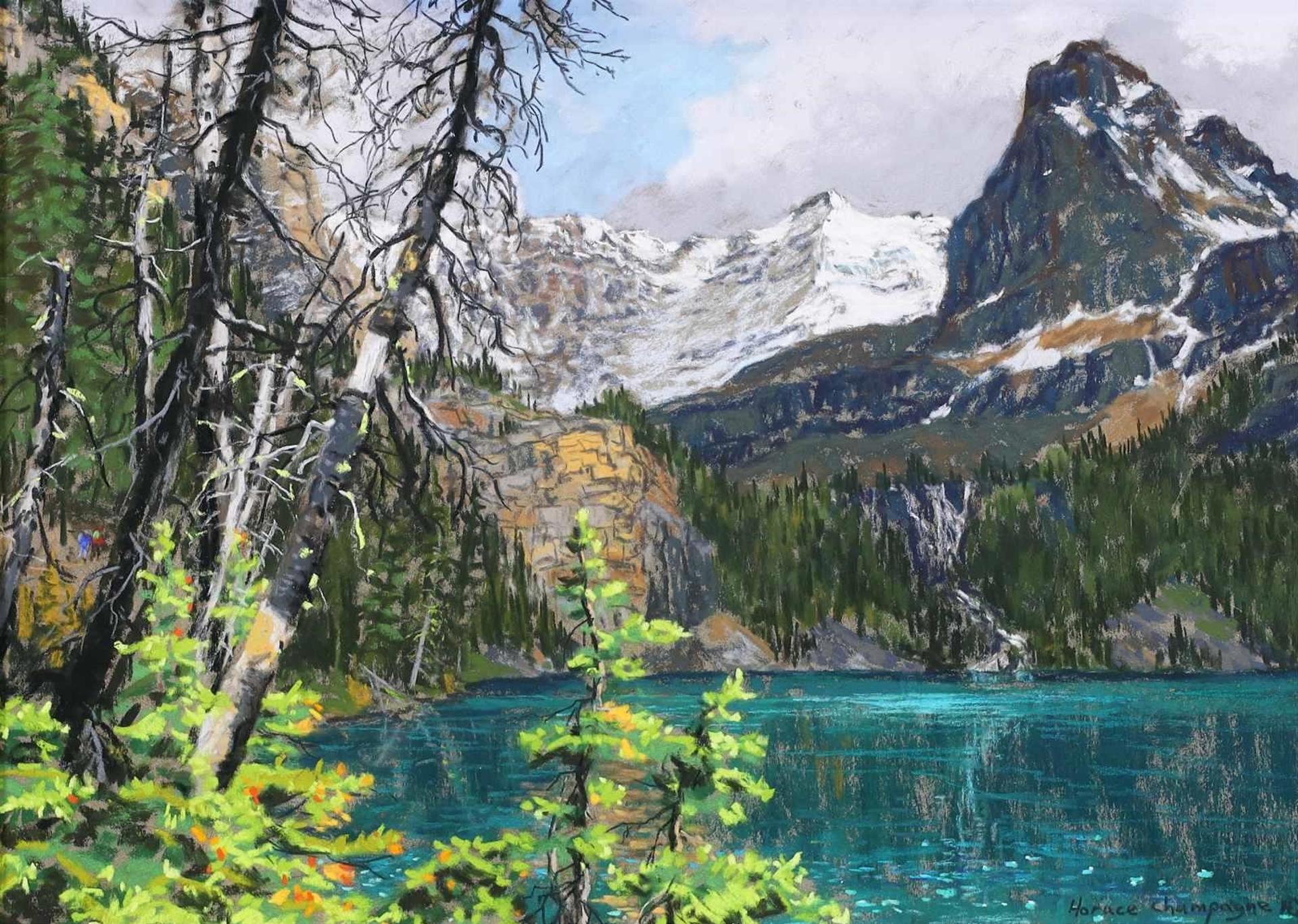 Horace Champagne (1937) - Bridal Veil Falls In June (Lake Ohara, Yoho Nat. Pk., British Columbia); 2009