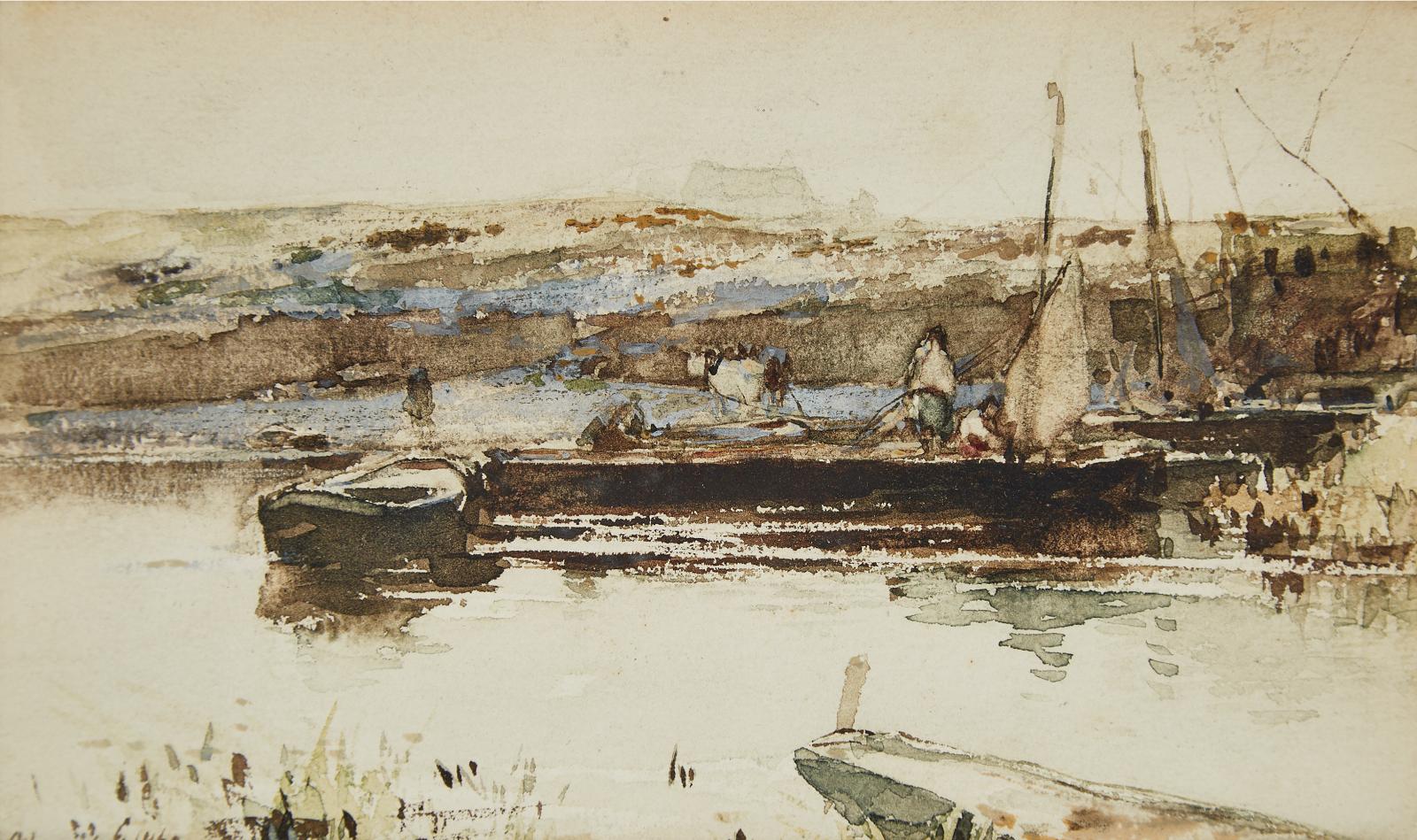 Jacob Henricus Maris (1837-1899) - Tending The Catch, 1869