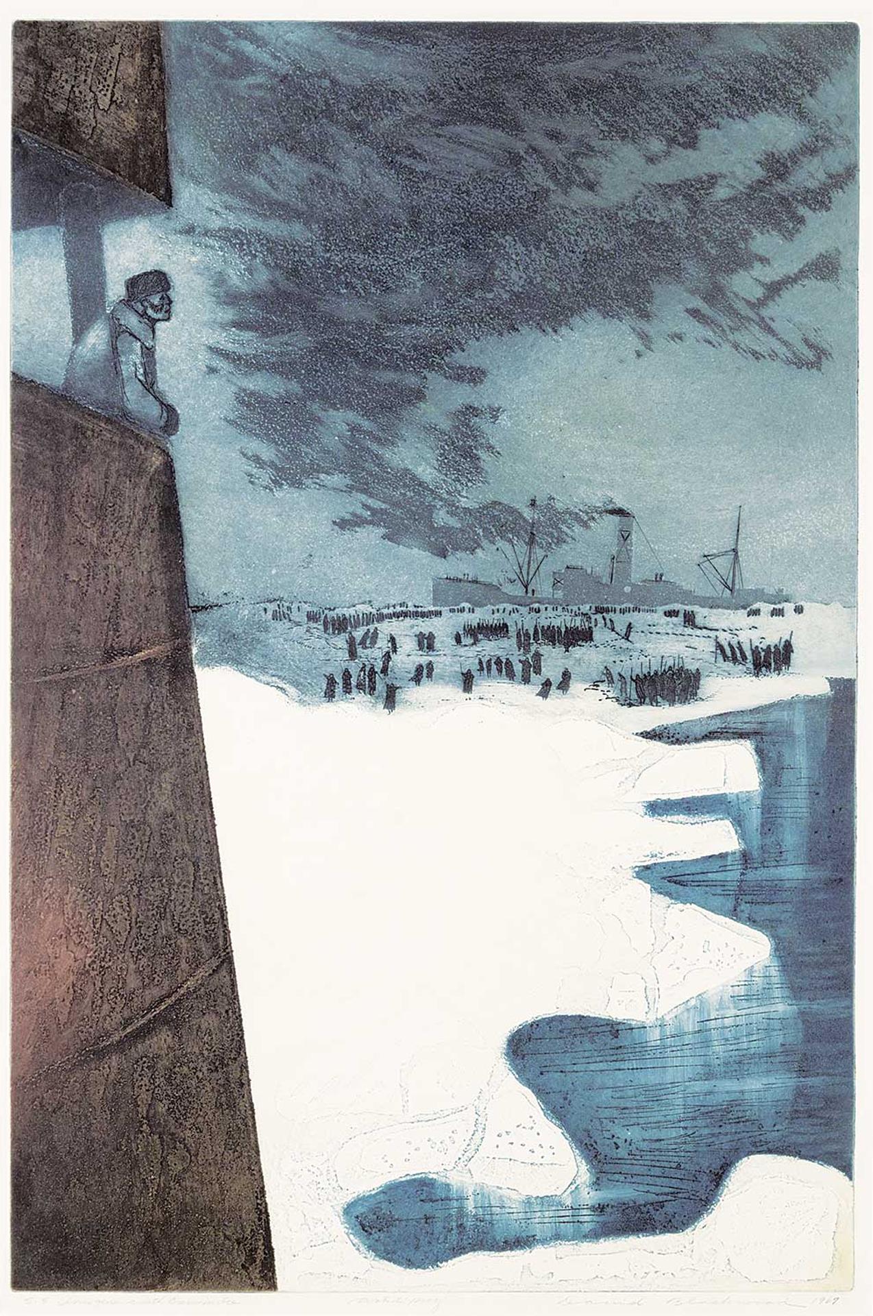 David Lloyd Blackwood (1941-2022) - S.S. Imogene with Crew on Ice #Artist's Proof