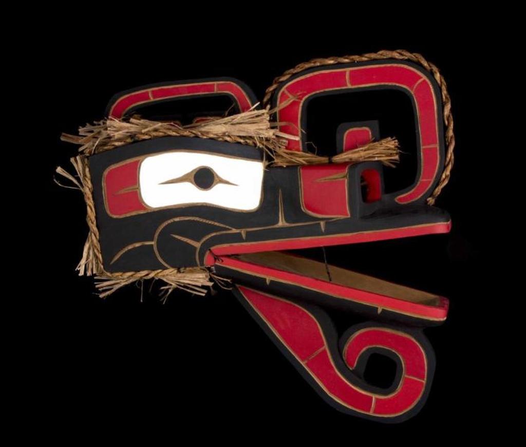 Kurtis Antone - a carved and polychromed cedar Crooked Beak mask