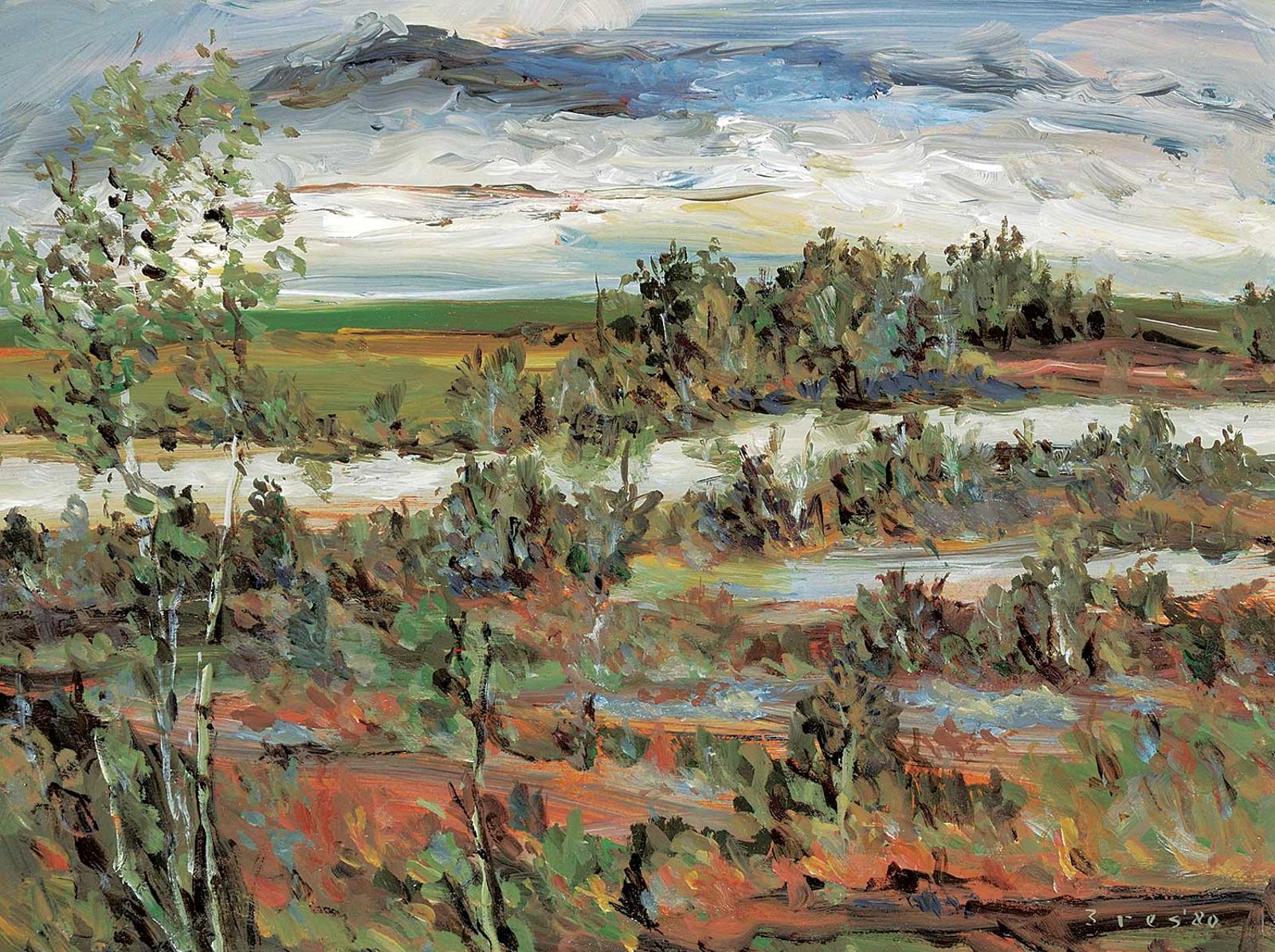 Hendrik Bres (1932-2018) - River and Rain Sky