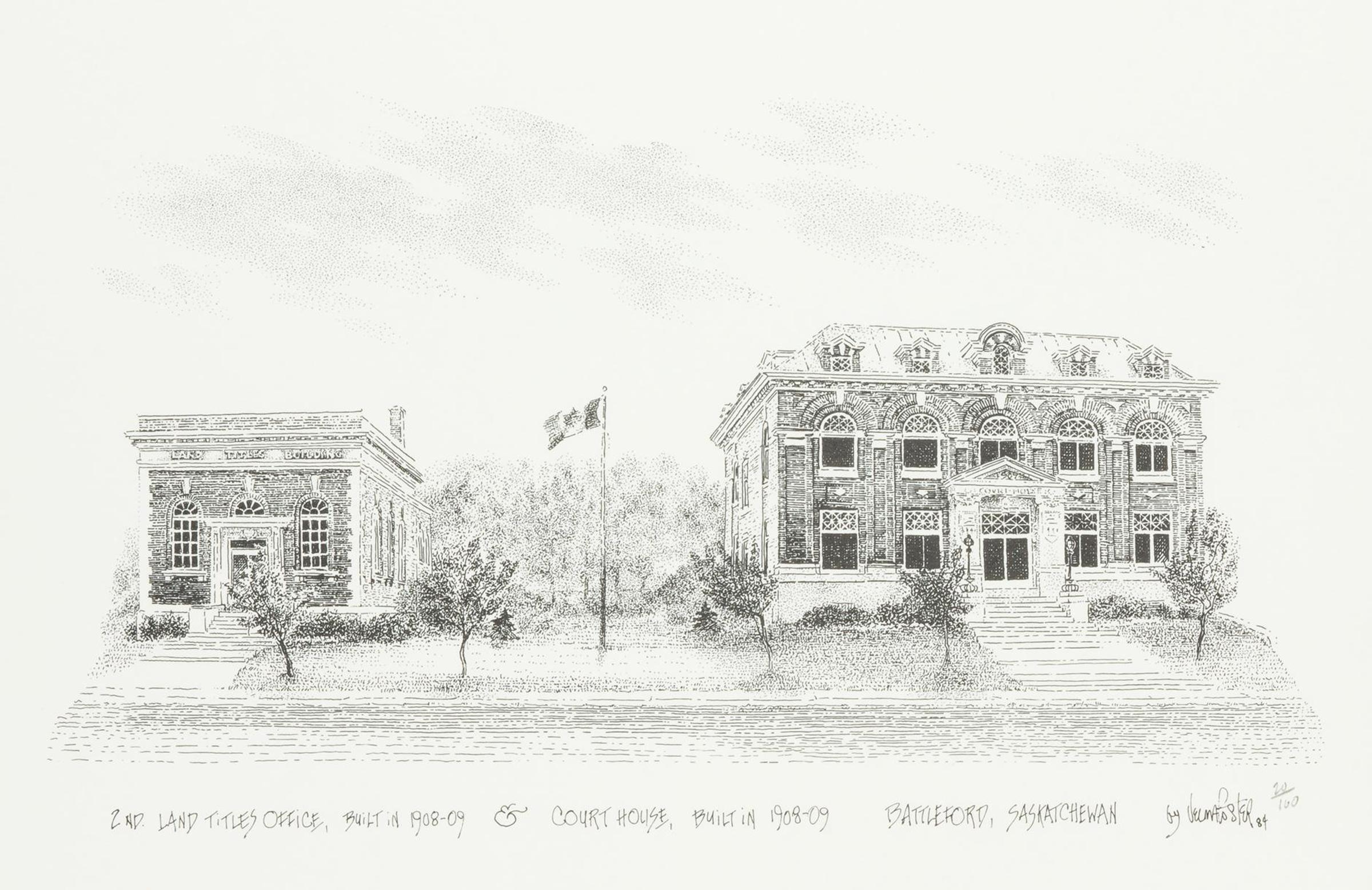 Velma Alvada Foster (1938) - 2nd Land Titles Office and Court House, Battleford, Saskatchewan