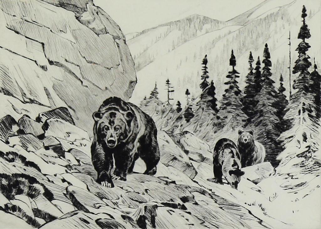 Carl Clemens Moritz Rungius (1869-1959) - Out Of The Canyon; 1937