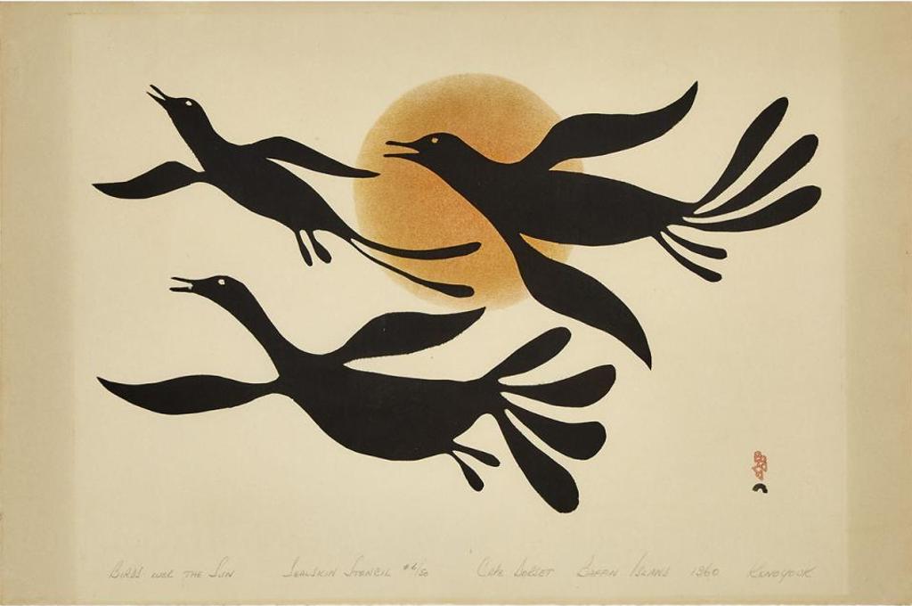 Kenojuak Ashevak (1927-2013) - Birds Over The Sun