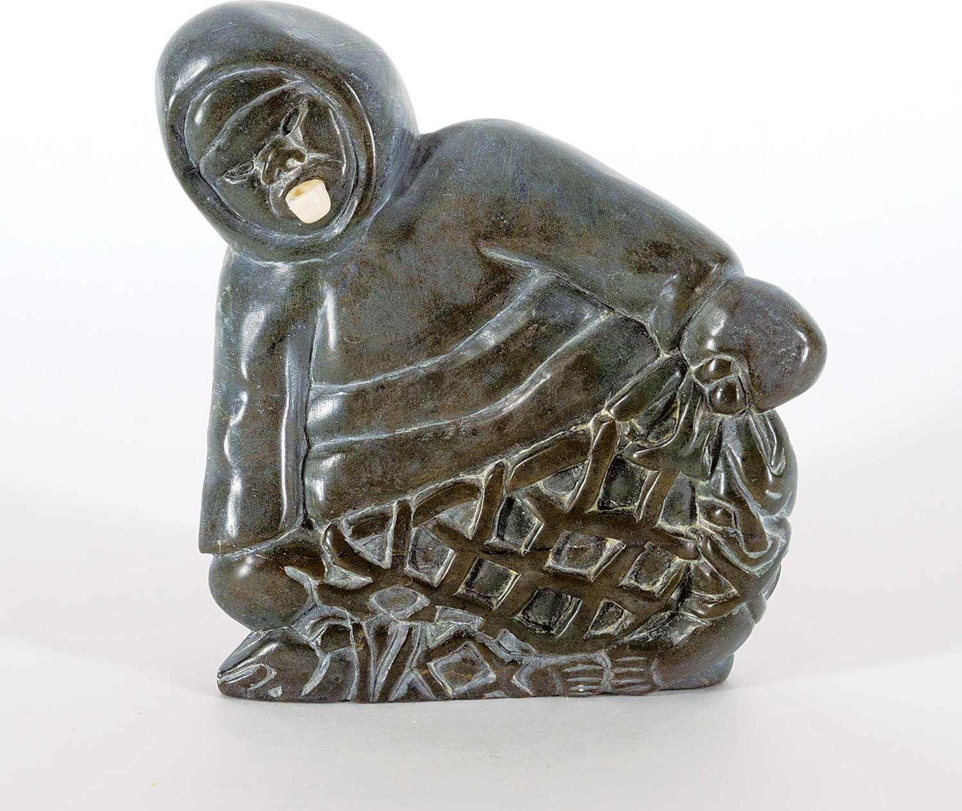 Adamie Inukpuk (1943) - Untitled - Man Smoking Pipe