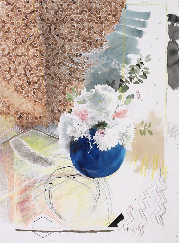 Dirk van Wyk (1944) - Still Life with Pattern; 1989