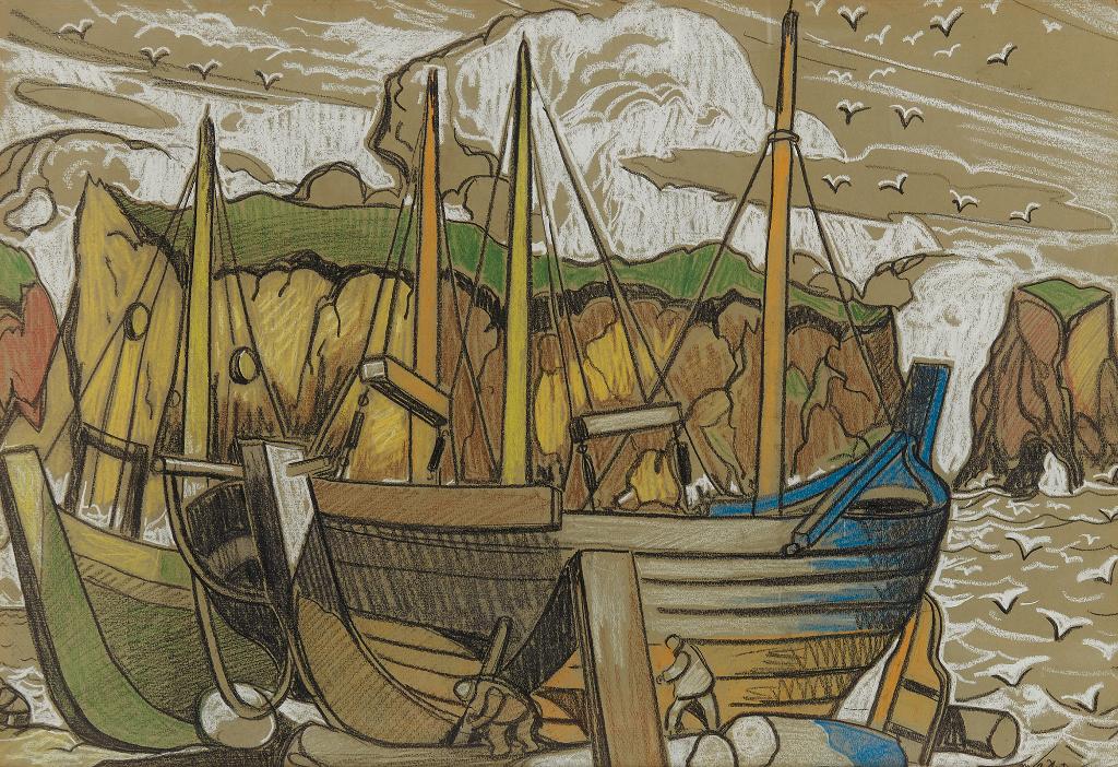 Marc-Aurèle Fortin (1888-1970) - Études Barques, Gaspésie