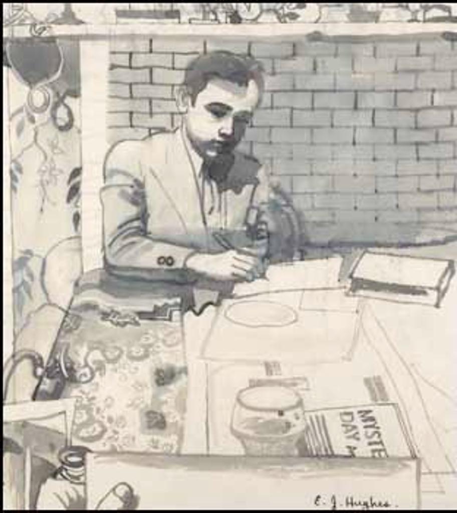 Edward John (E. J.) Hughes (1913-2007) - Gary Writing (Artist's Brother)