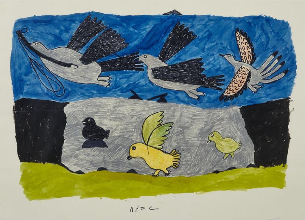Pitseolak Ashoona (1904-1983) - Birds Taking Flight