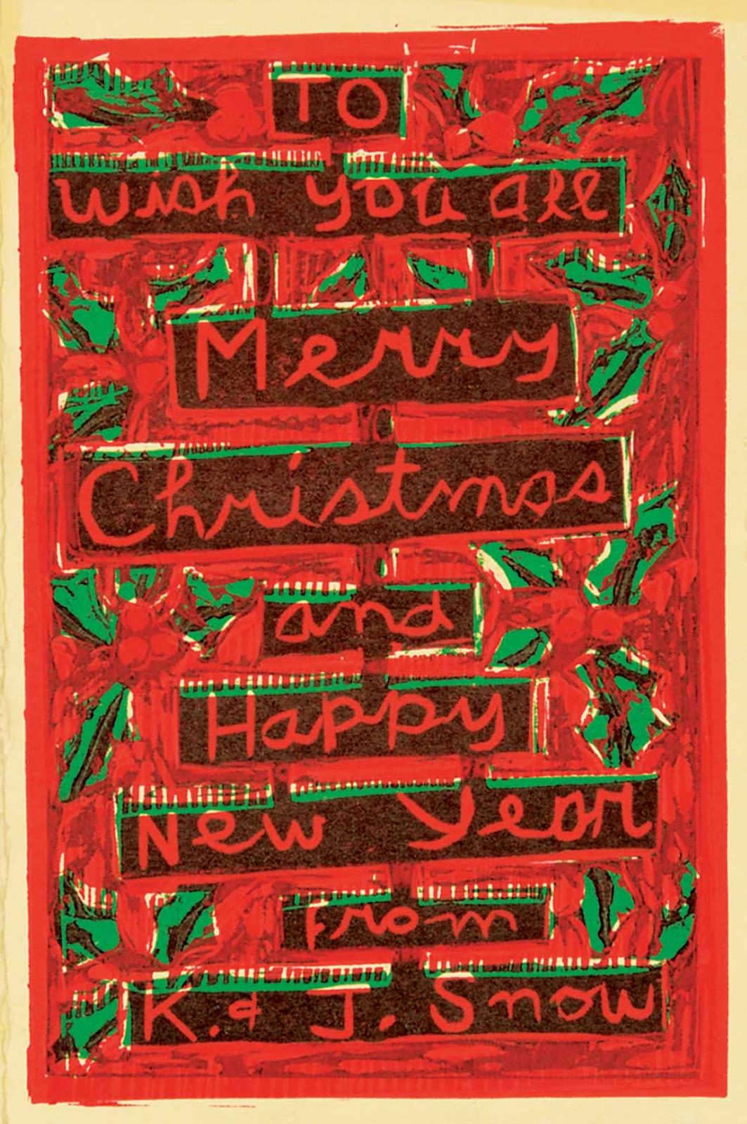 John Harold Thomas Snow (1911-2004) - To Wish You All A Merry Christmas and Happy New Year