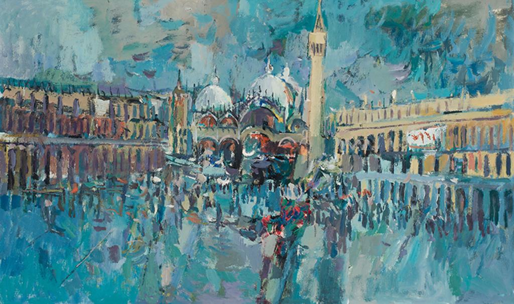Gordon Applebee Smith (1919-2020) - St. Mark's Square in the Rain