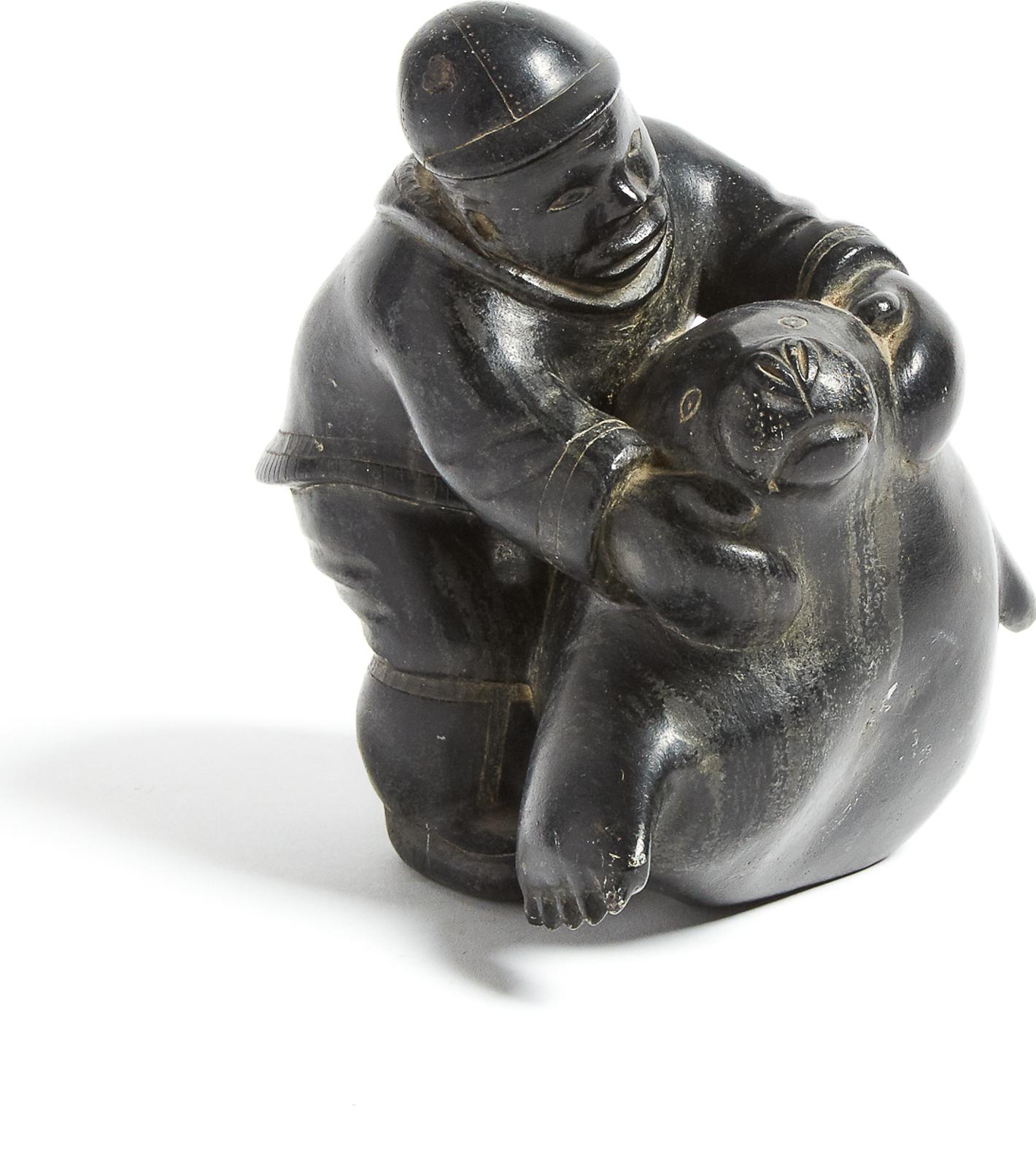 Levi Qumaluk (1919-1997) - Hunter With Walrus