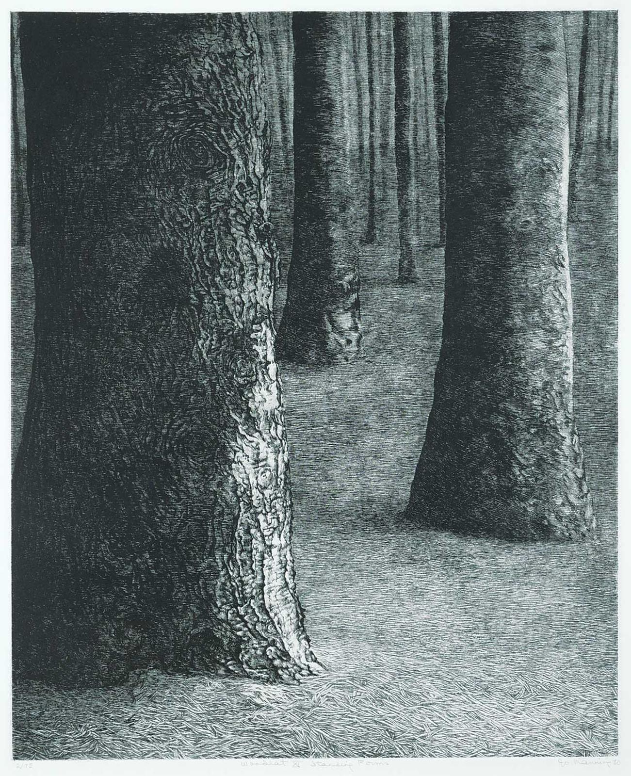 Jo Manning (1923-2022) - Wood Lot XI Standing Forms  #2/75