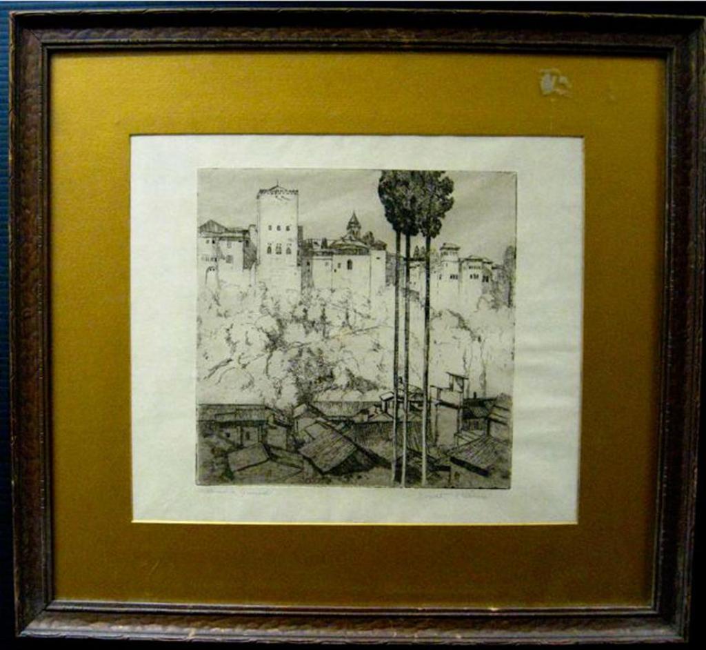 Dorothy Austin Stevens (1888-1966) - Alhambara, Granada; Mont St. Michel; Profile Of Seated Gentleman